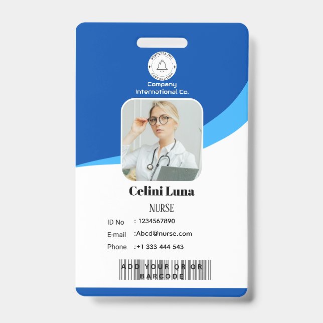 Modern Design with EMT Barcode Integration ID Badge (Front)