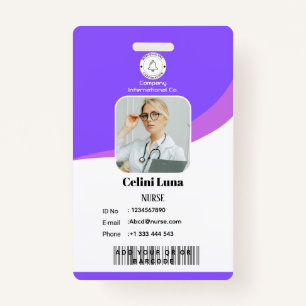 Modern Design with EMT Barcode Integration ID Badge