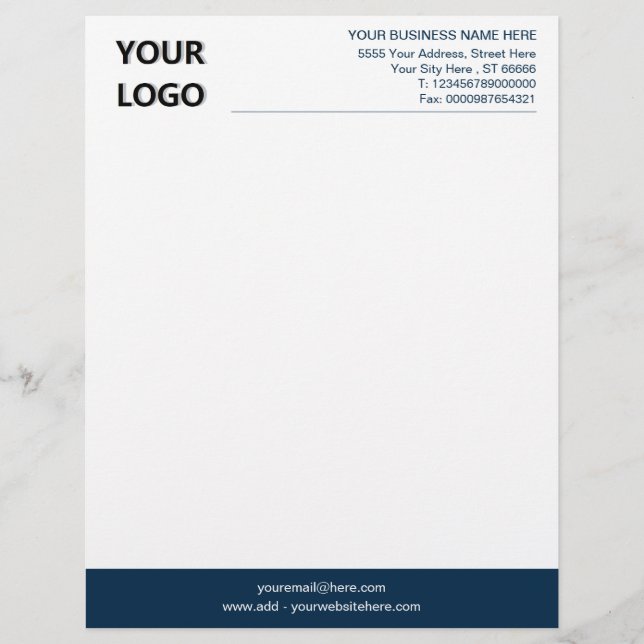 Modern Design Your Logo Business Office Letterhead (Front)