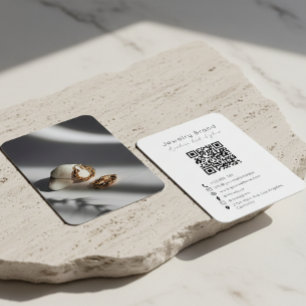 Modern Designer Jewelry Brand QR Code Card