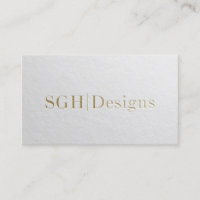 Modern Designer Minimal White & Gold Embossed Text