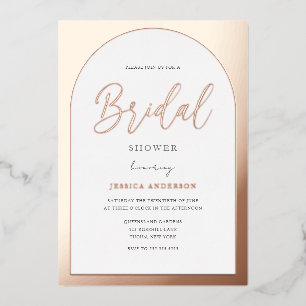 Modern Designer Rose Gold Foil Arch Bridal Shower