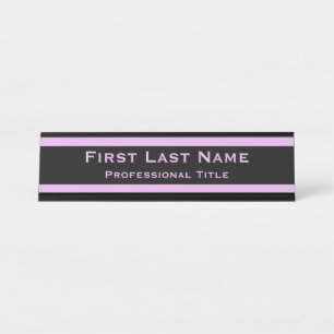 Modern Desk Name Plate Plates Lavendar Purple