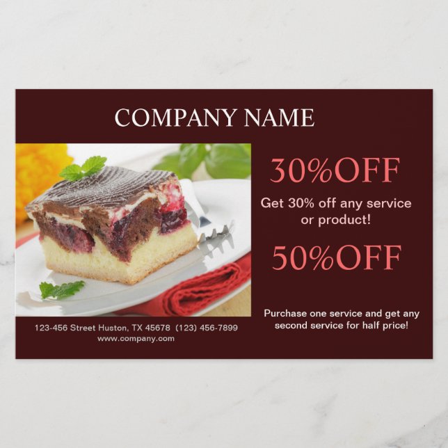 Modern dessert cupcake cake bakery flyer (Front)