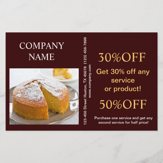 Modern dessert cupcake cake bakery flyer (Front)