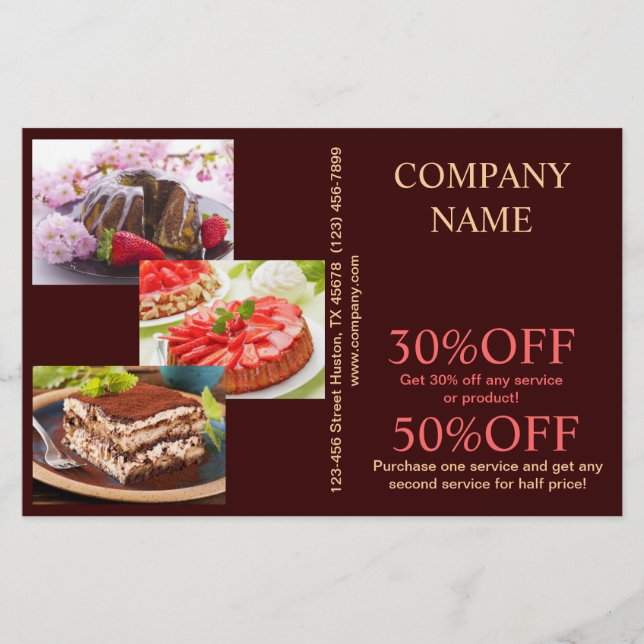 Modern dessert cupcake cake bakery flyer (Front)