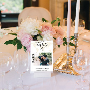 Modern Destination travel theme wedding Table Number