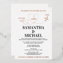 Modern Destination Wedding Aeroplane Heart