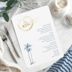 Modern Destination Wedding Menu Card
