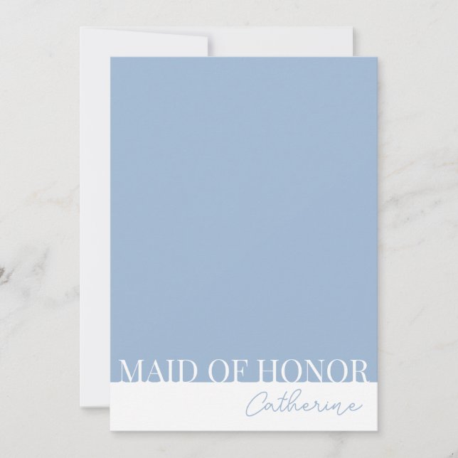 Modern Detailed Maid of Honour Proposal Card (Front)