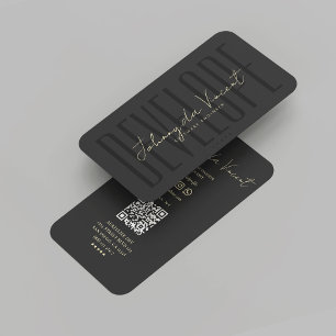 Modern Developer Black Gold Software Engineer Business Card
