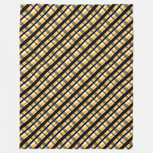 Modern Diagonal Autumn Plaid Pattern Fleece Blanket