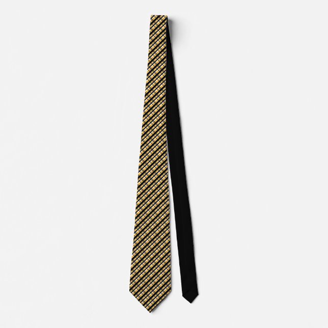 Modern Diagonal Autumn Plaid Pattern Tie (Front)