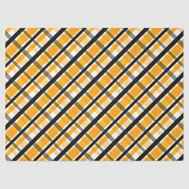 Modern Diagonal Autumn Plaid Pattern Tissue Paper (Front)