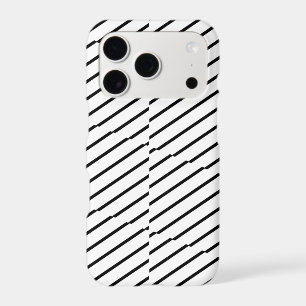 Modern Diagonal Stripe iPhone Case – Minimalist Bl