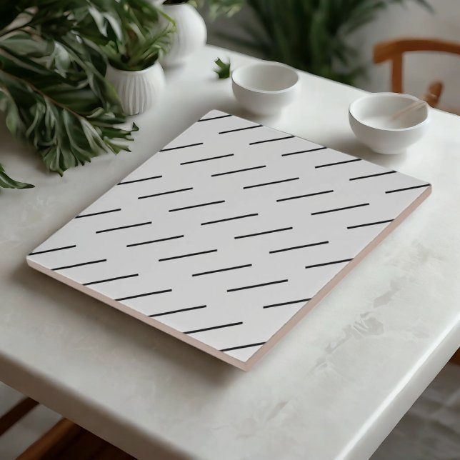 Modern Diagonal Stripes Ceramic Tile (Creator Uploaded)