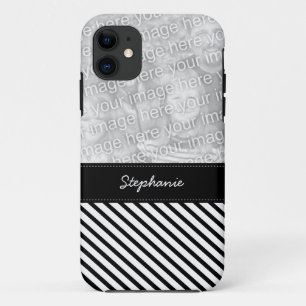 Modern Diagonal Stripes Custom Photo iPhone 5 Case