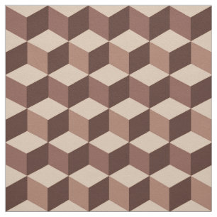 Modern Diamond Grid, Taupe, Brown and Beige Fabric