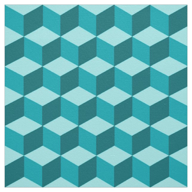 Modern Diamond Grid, Turquoise, Teal and Aqua Fabric (Swatch)