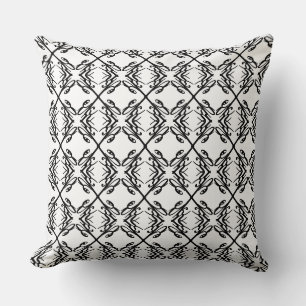Modern Diamond Pattern in Black and White Cushion