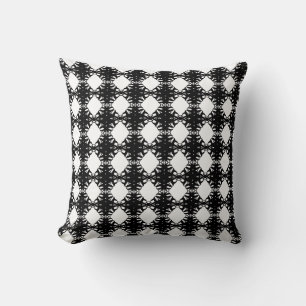 Modern diamond pattern on black and white cushion