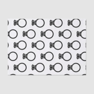 Modern Diamond Ring SIlhouettes Tissue Paper