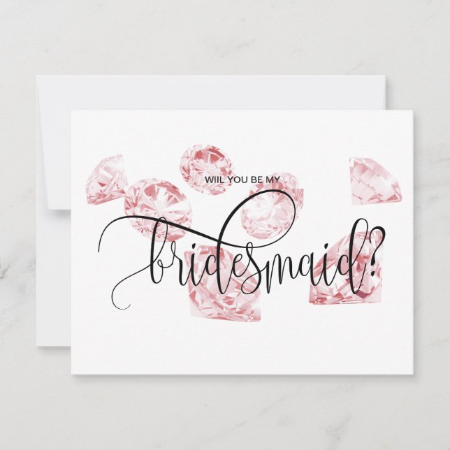 modern diamond will you be my bridesmaid invitatio invitation (Front)