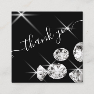 modern diamonds thank you for your business square card