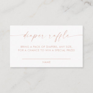 Modern Diaper Raffle Card   Girl Baby Shower Game 