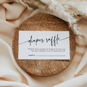 Modern Diaper Raffle Insert Black & White Minimal