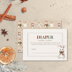 Modern Diaper Raffle Ticket of Winter Baby Shower Enclosure Card