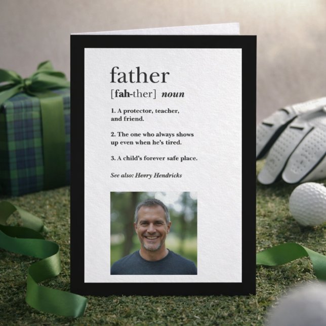 Modern Dictionary Definition Photo Father’s Day  Card (Creator Uploaded)