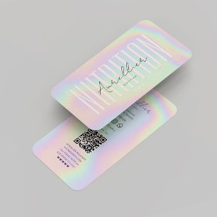 Modern Dietician Nutritionist Holographic  Business Card