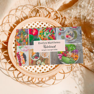 Modern dietician nutritionist photos grid collage business card