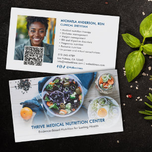 Modern Dietitian/Nutritionist QR Code Social Media Business Card