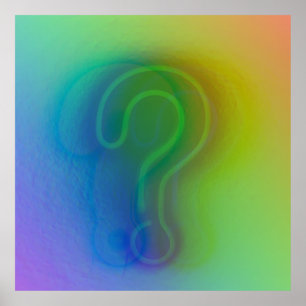 Modern Digital Art   Rainbow Shadow Question Wall Poster