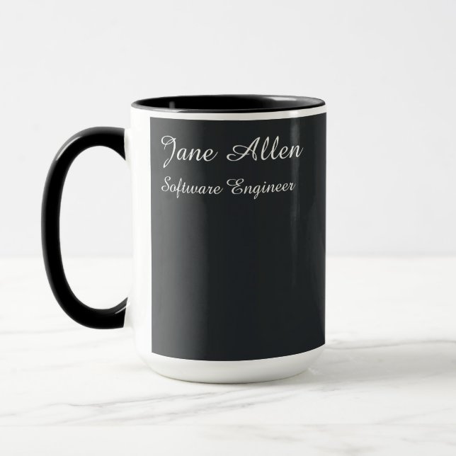 Modern Digital Haiku Minimalist Poet Mug (Left)