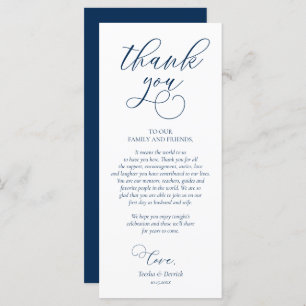 Modern Dinner Place Setting Thank You, Navy Card