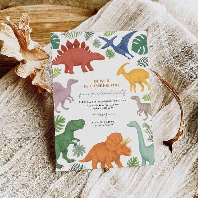 Modern Dinosaur Boy Birthday Party Invitation (Creator Uploaded)