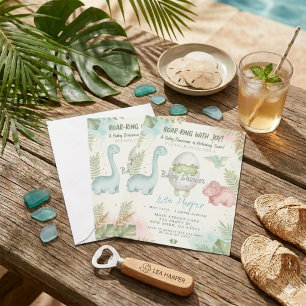 modern Dinosaur Hatching Soon Baby Shower Invitation