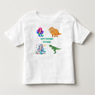 Modern Dinosaur mermaid Birthday Party Toddler T-Shirt