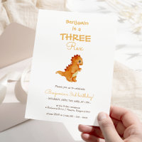 Modern Dinosaur Minimalist Three Rex 3rd Birthday