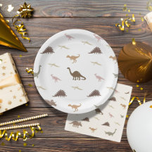 Modern Dinosaur Party Plates