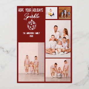 Modern Disco Ball Family Photo Collage