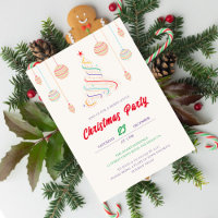 Modern Disco lights Xmas Christmas Tree Party Invi