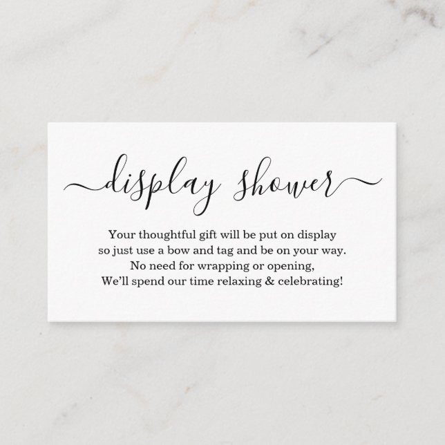 Modern Display Shower Insert for Invitation (Front)