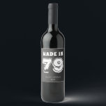 Modern Distressed Made in 79 Birthday Wine Label<br><div class="desc">Get ready to celebrate your birthday and look back on being born in 1979 with this MADE IN 79 birthday party favor wine labels.</div>
