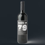Modern Distressed Made in 79 Birthday Wine Label<br><div class="desc">Get ready to celebrate your birthday and look back on being born in 1979 with this MADE IN 79 birthday party favor wine labels.</div>