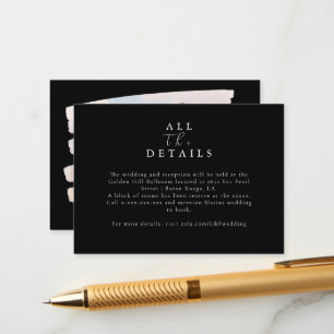 Modern Distressed Photo Black Wedding Details Enclosure Card