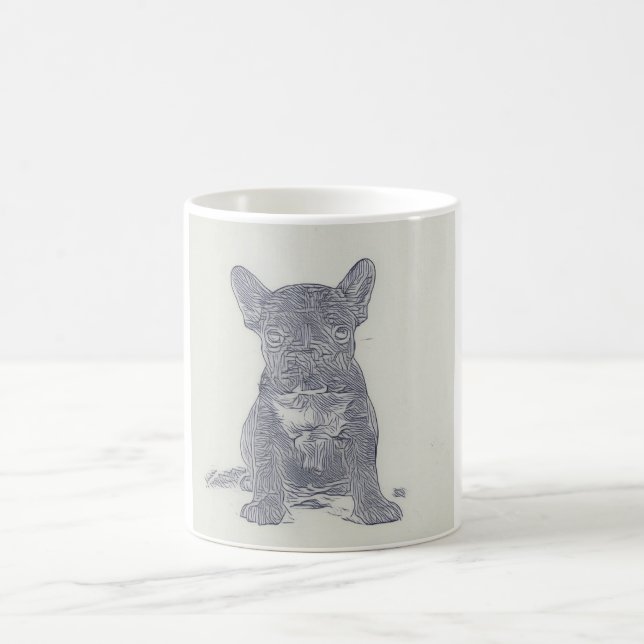 Modern Distressed Photo French Bulldog Lover  Coffee Mug (Center)